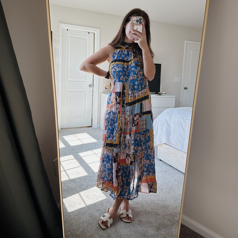 Boutique Patchwork Printed Maxi Dress